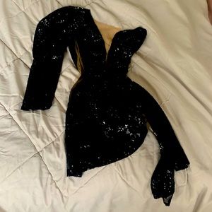 Short black sequin dress